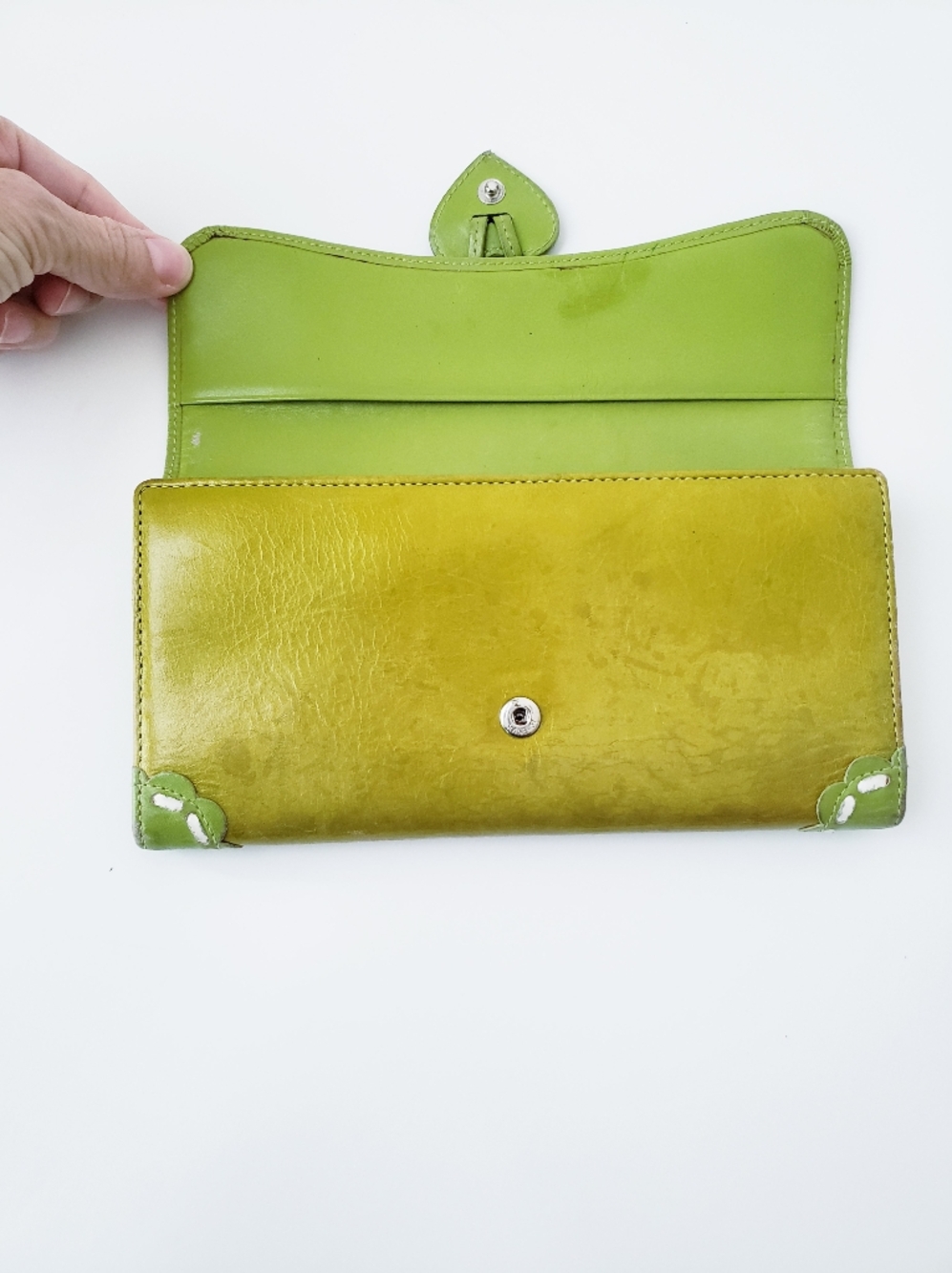 Vintage Green Leather Wallet - Picture 3 of 11